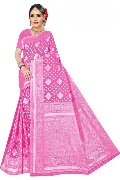 Cotton Saree with All Over Weaving Work