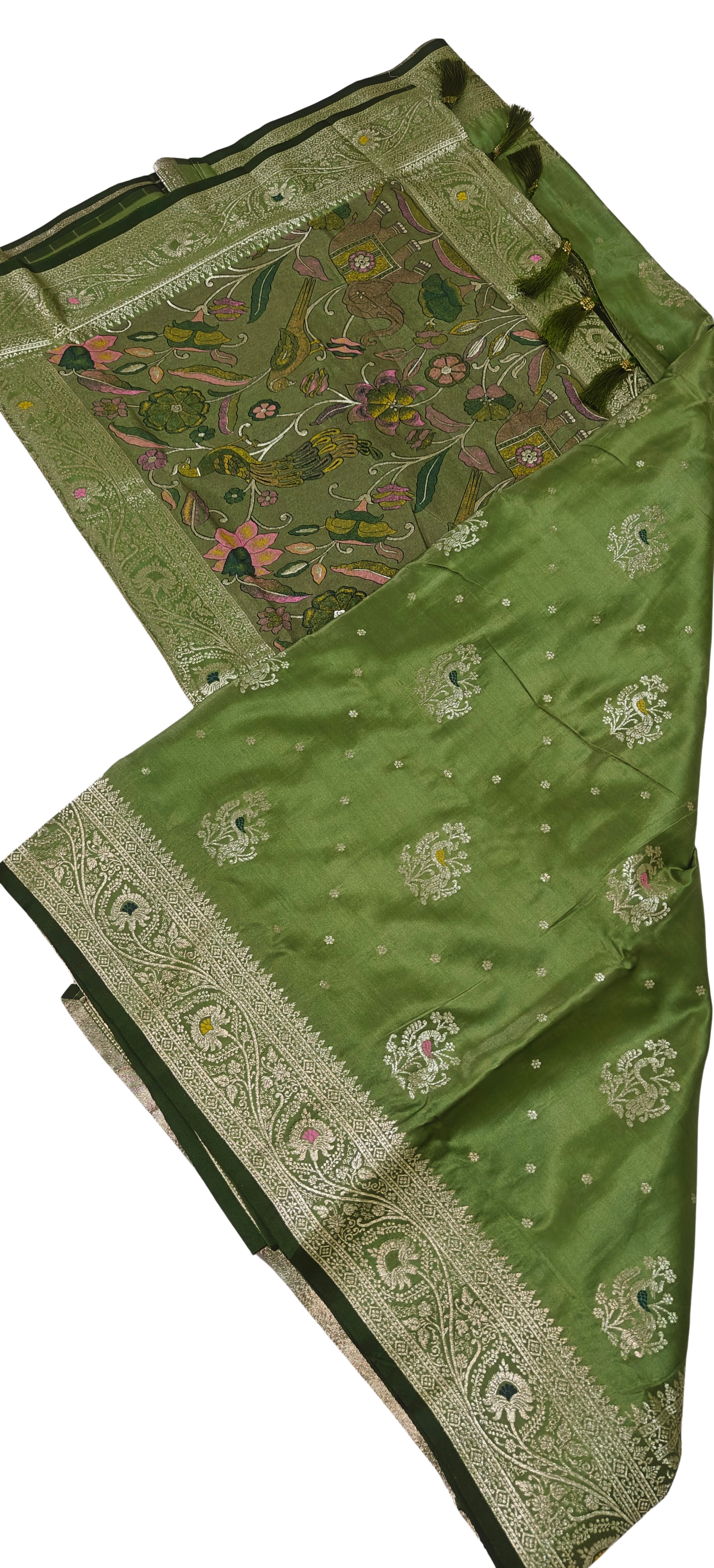 Satin Silk Saree with Dusty Digital Pallu