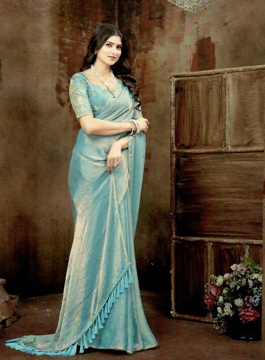 Crush chiffon Silk Saree