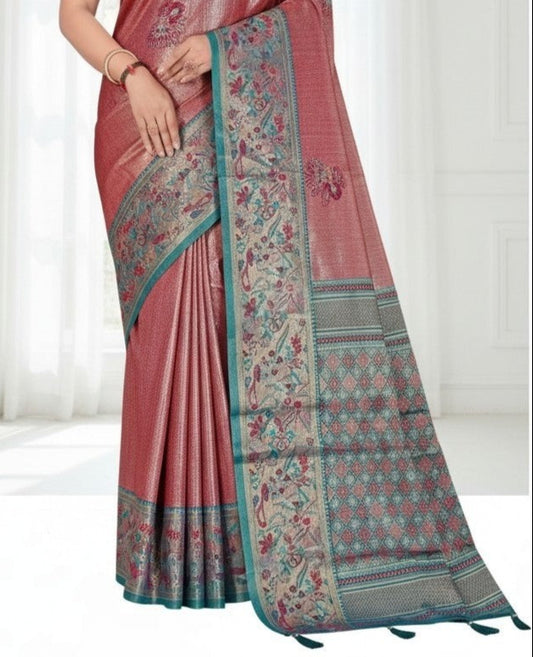 Tissue Kanjivaram Silk Saree with Paithani Border