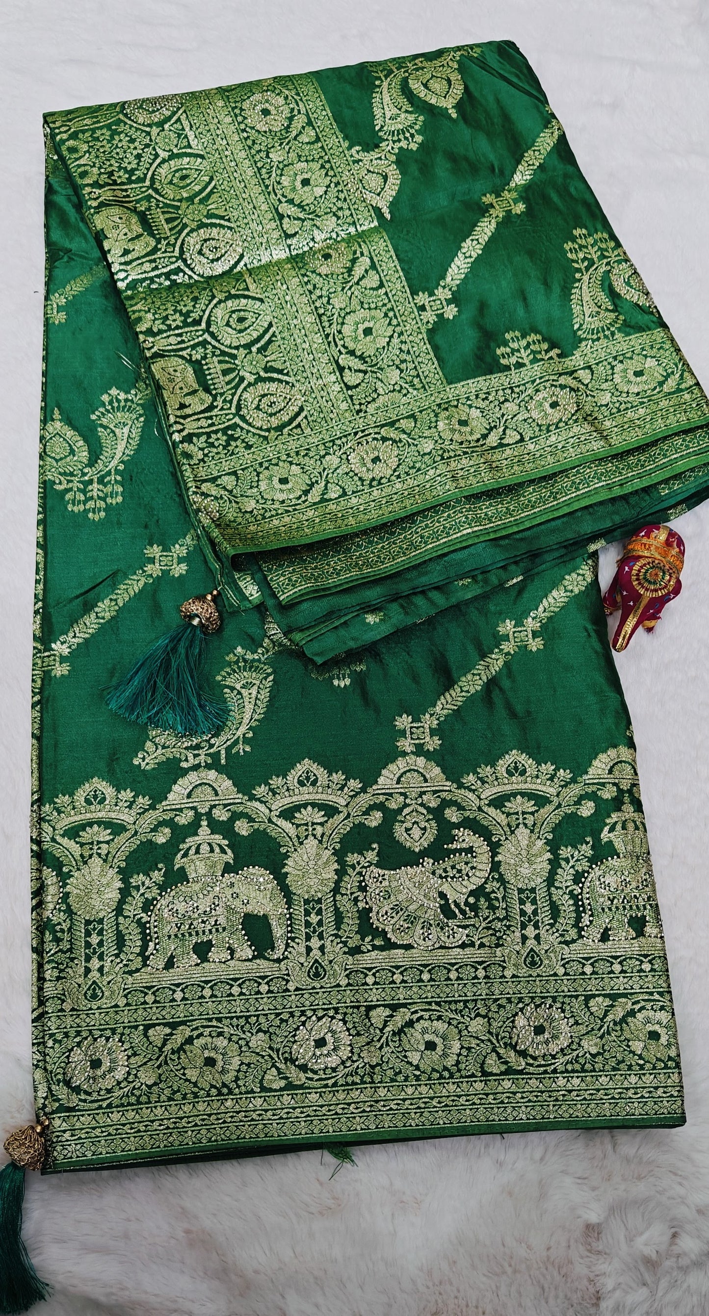 Mustard Yellow Satin silk Saree