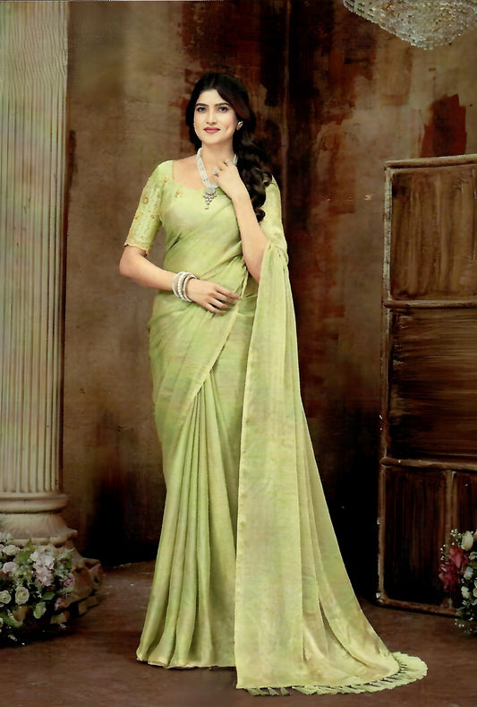 Crush chiffon Silk Saree