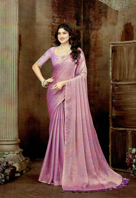 Crush chiffon Silk Saree