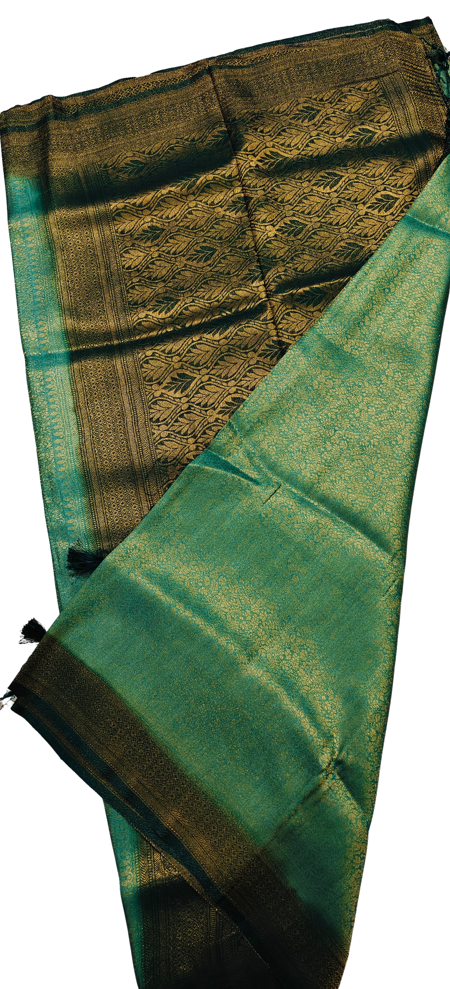 Golden & Rust Mulberry Silk Saree