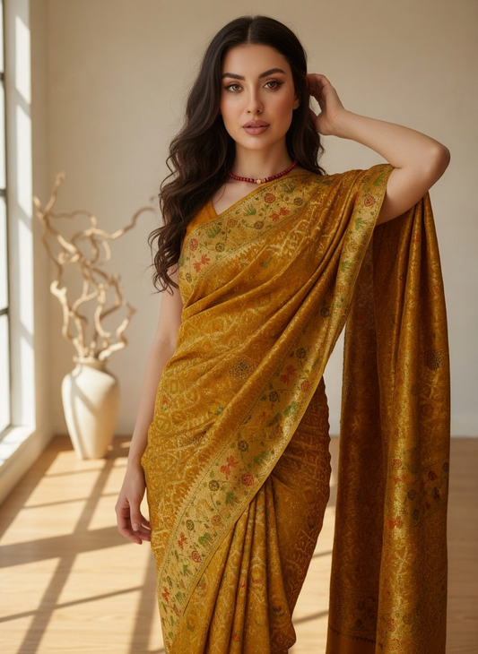 Premium Silk Saree with Sequins Embroidery