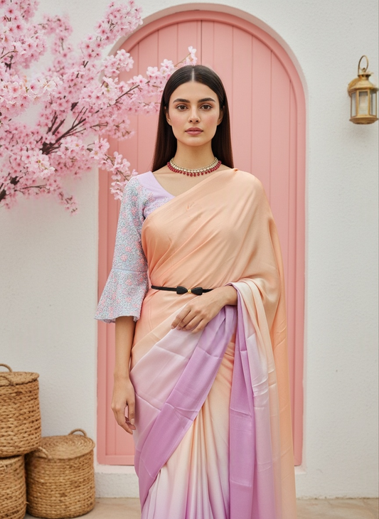 Satin Crepe Saree