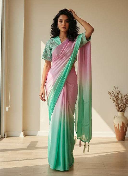 Satin Crepe Saree