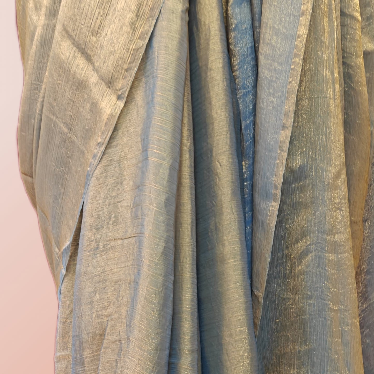 Grey Crush chiffon Silk Saree