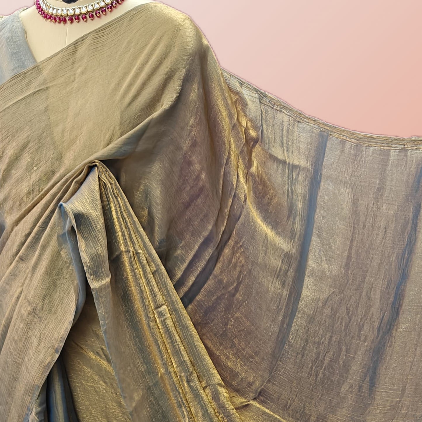 Grey Crush chiffon Silk Saree