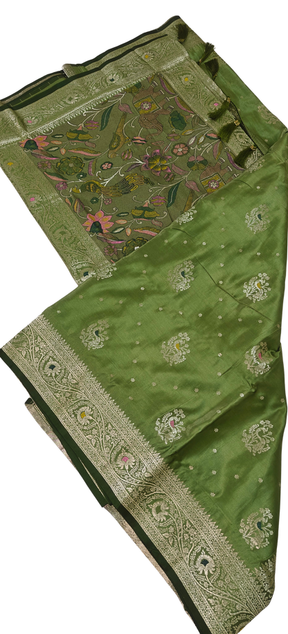 Satin Silk Saree with Dusty Digital Pallu