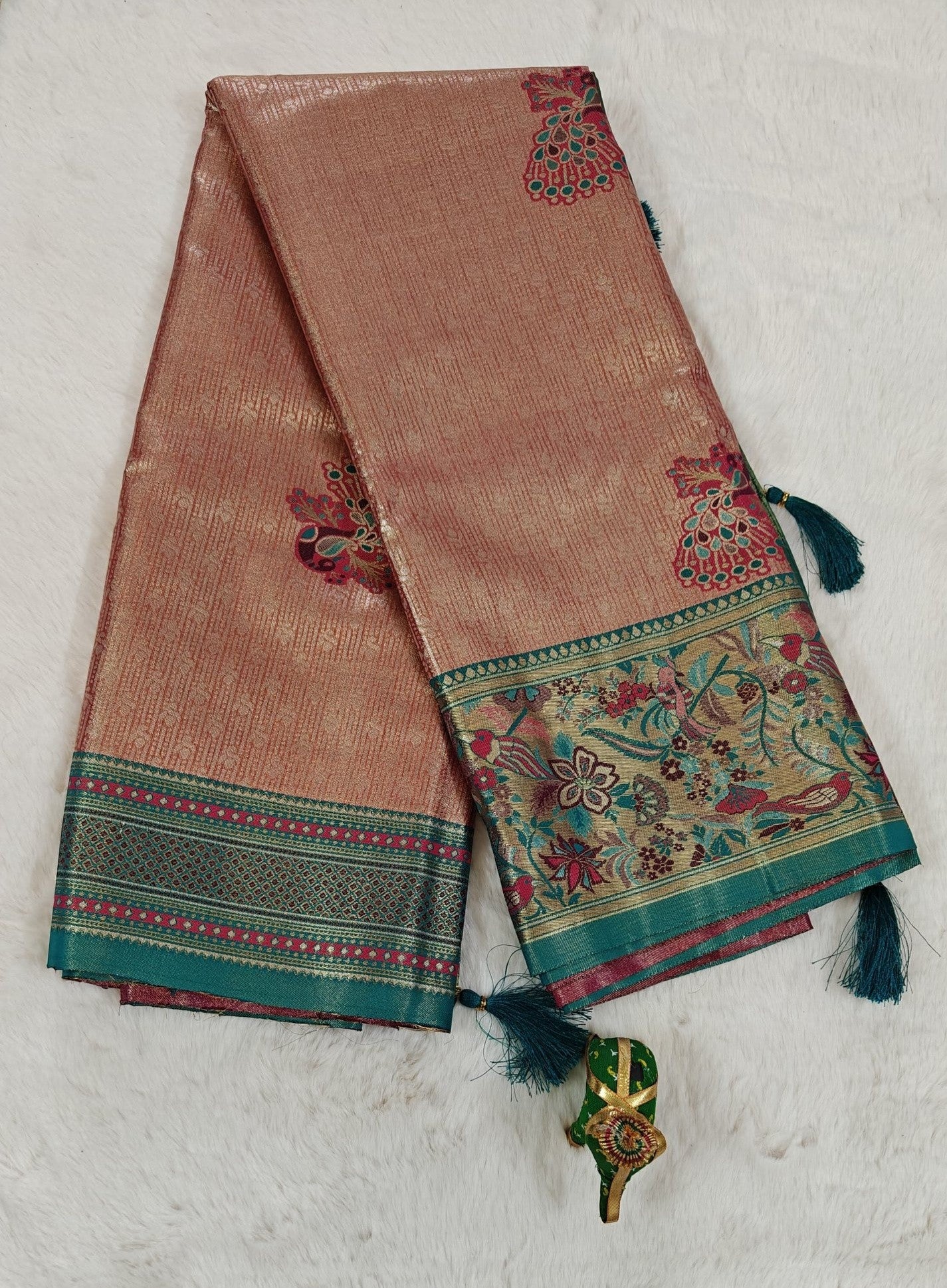 Tissue Kanjivaram Silk Saree with Paithani Border