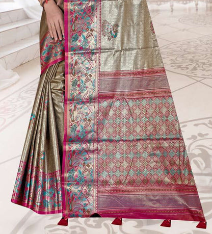 Tissue Kanjivaram Silk Saree with Paithani Border