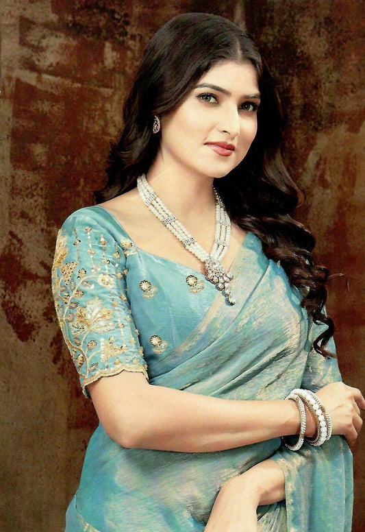 Crush chiffon Silk Saree