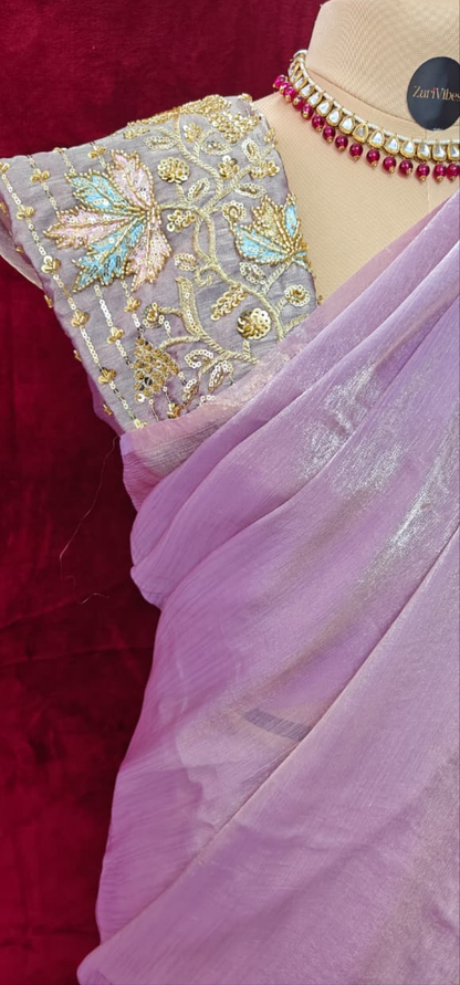 Purple Crush chiffon Silk Saree