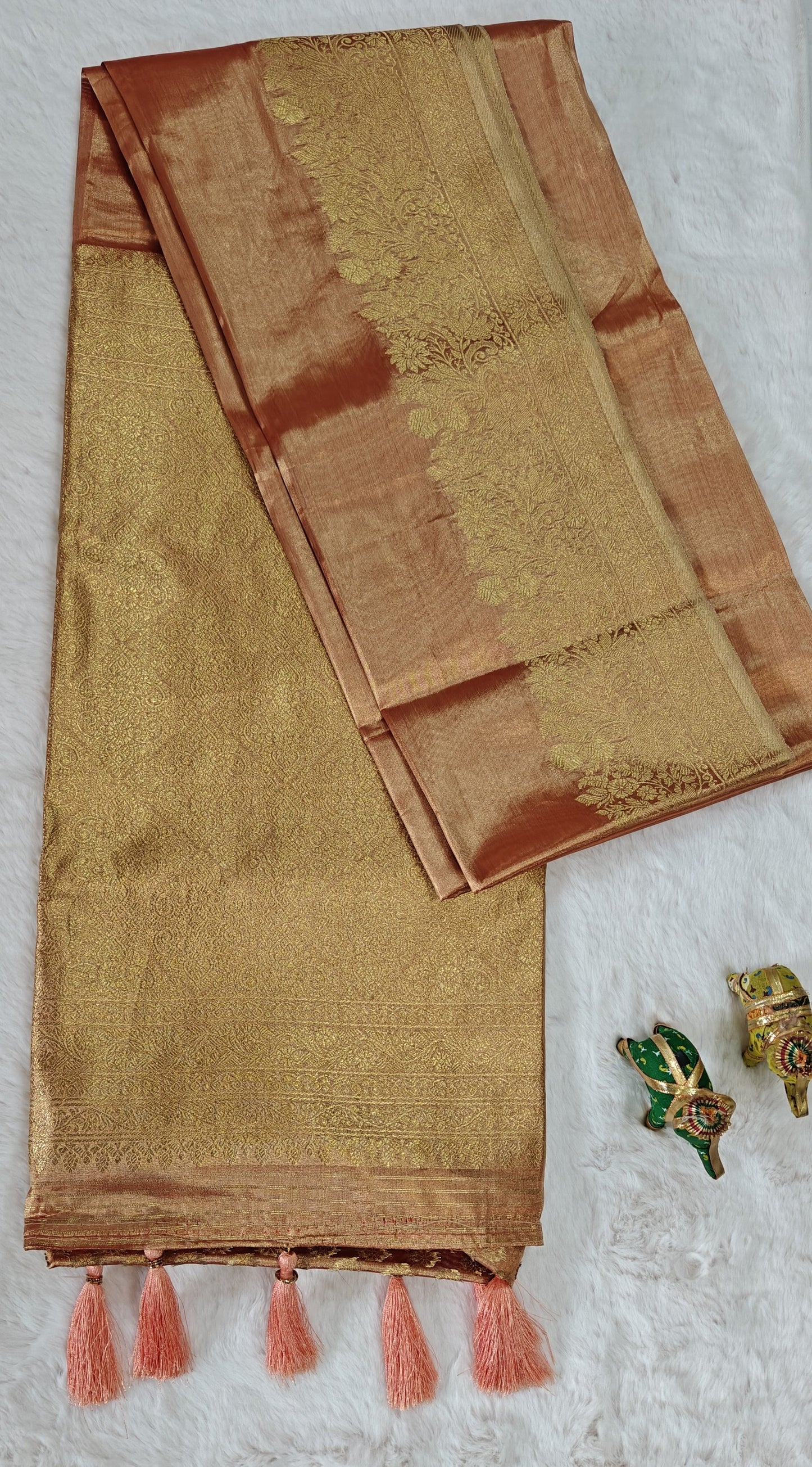 Premium Tissue Silk Saree with Elegant Golden Zari Weaving
