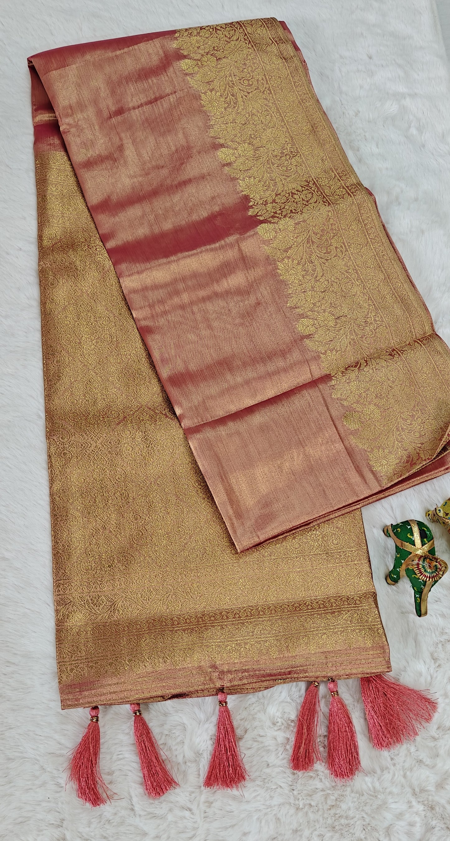 Premium Tissue Silk Saree with Elegant Golden Zari Weaving