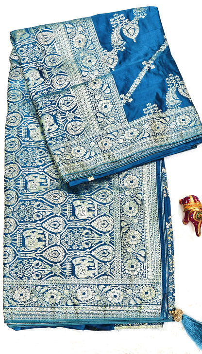 Mustard Yellow Satin silk Saree