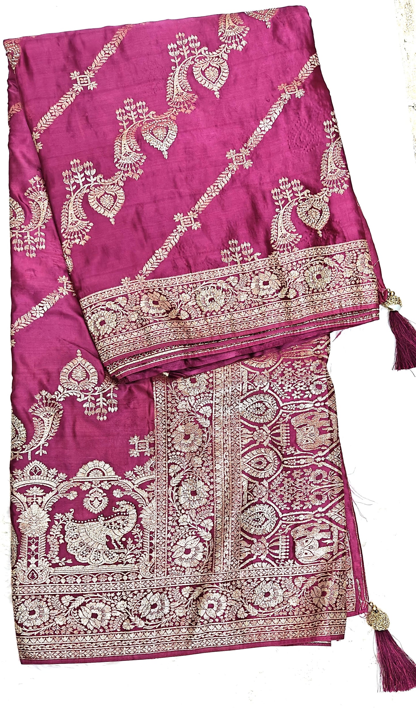 Mustard Yellow Satin silk Saree