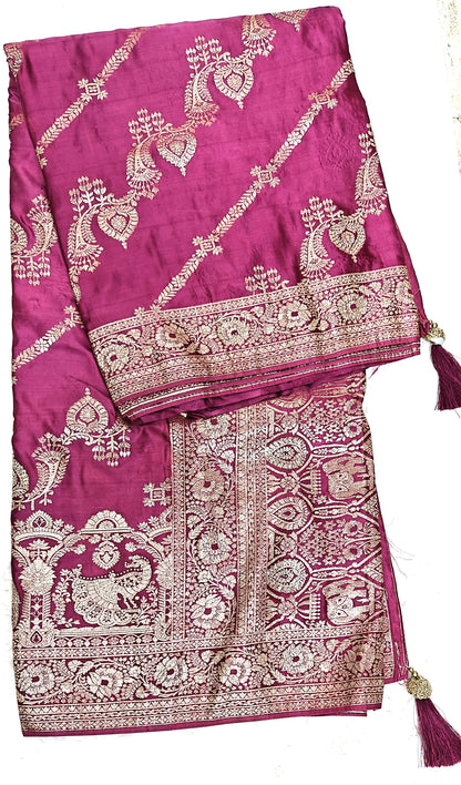 Mustard Yellow Satin silk Saree