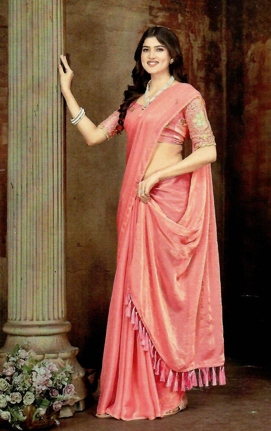 Crush chiffon Silk Saree