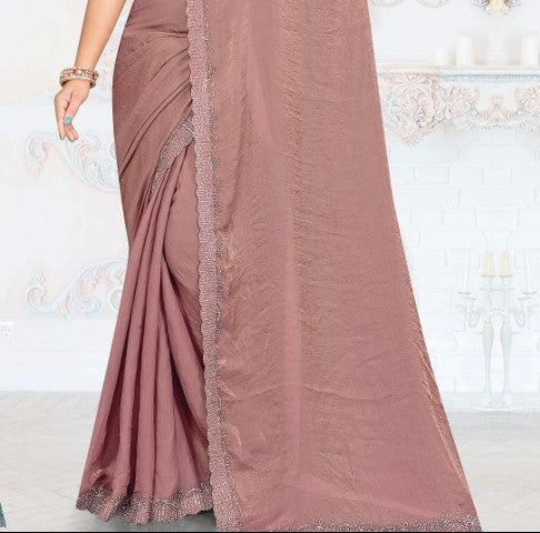 Crush Chiffon silk  Saree