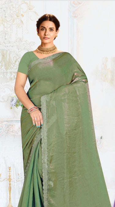Crush Chiffon silk  Saree