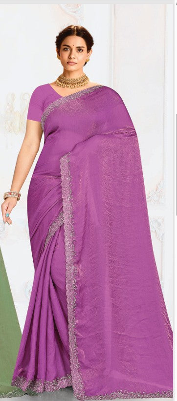 Lavende Crush Chiffon silk  Saree