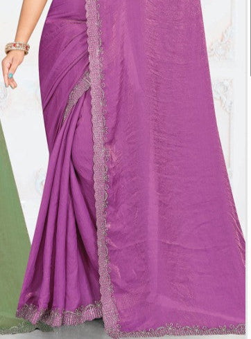 Lavende Crush Chiffon silk  Saree