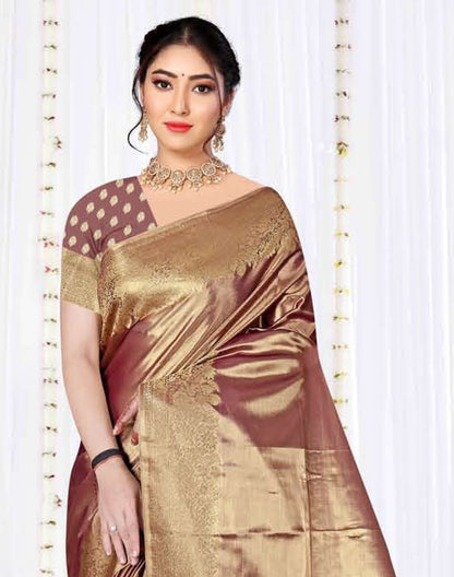 Premium Tissue Silk Saree with Elegant Golden Zari Weaving