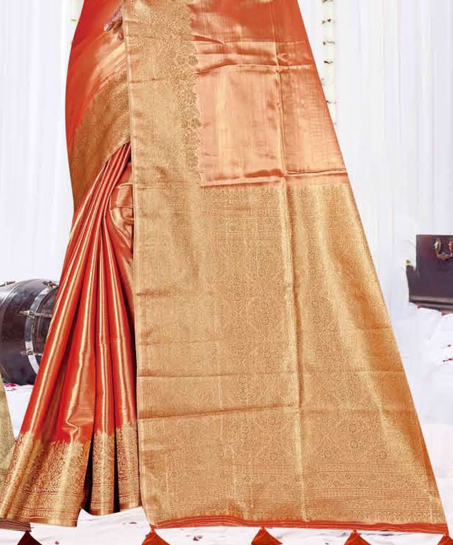 Premium Tissue Silk Saree with Elegant Golden Zari Weaving