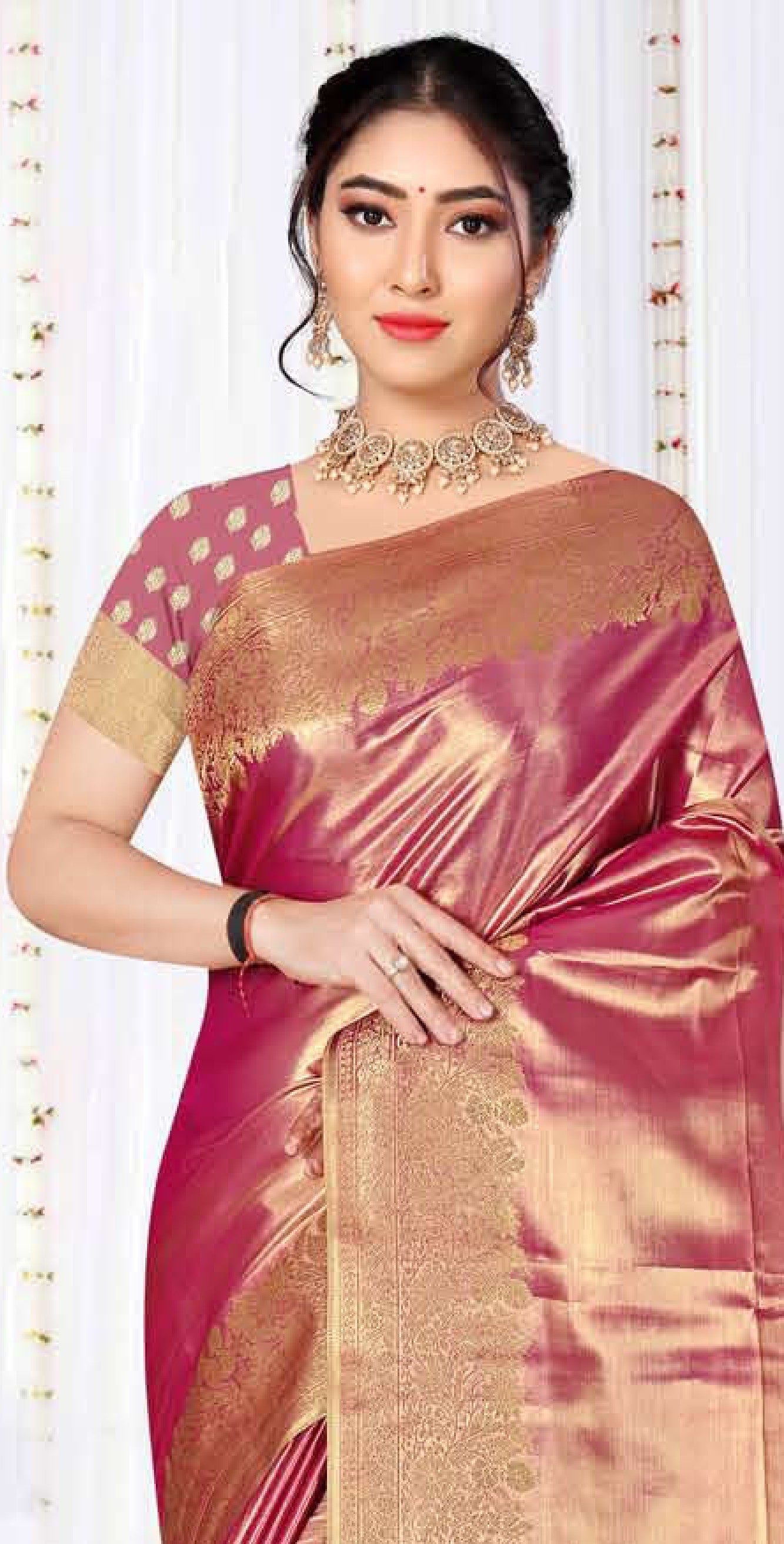 Premium Tissue Silk Saree with Elegant Golden Zari Weaving