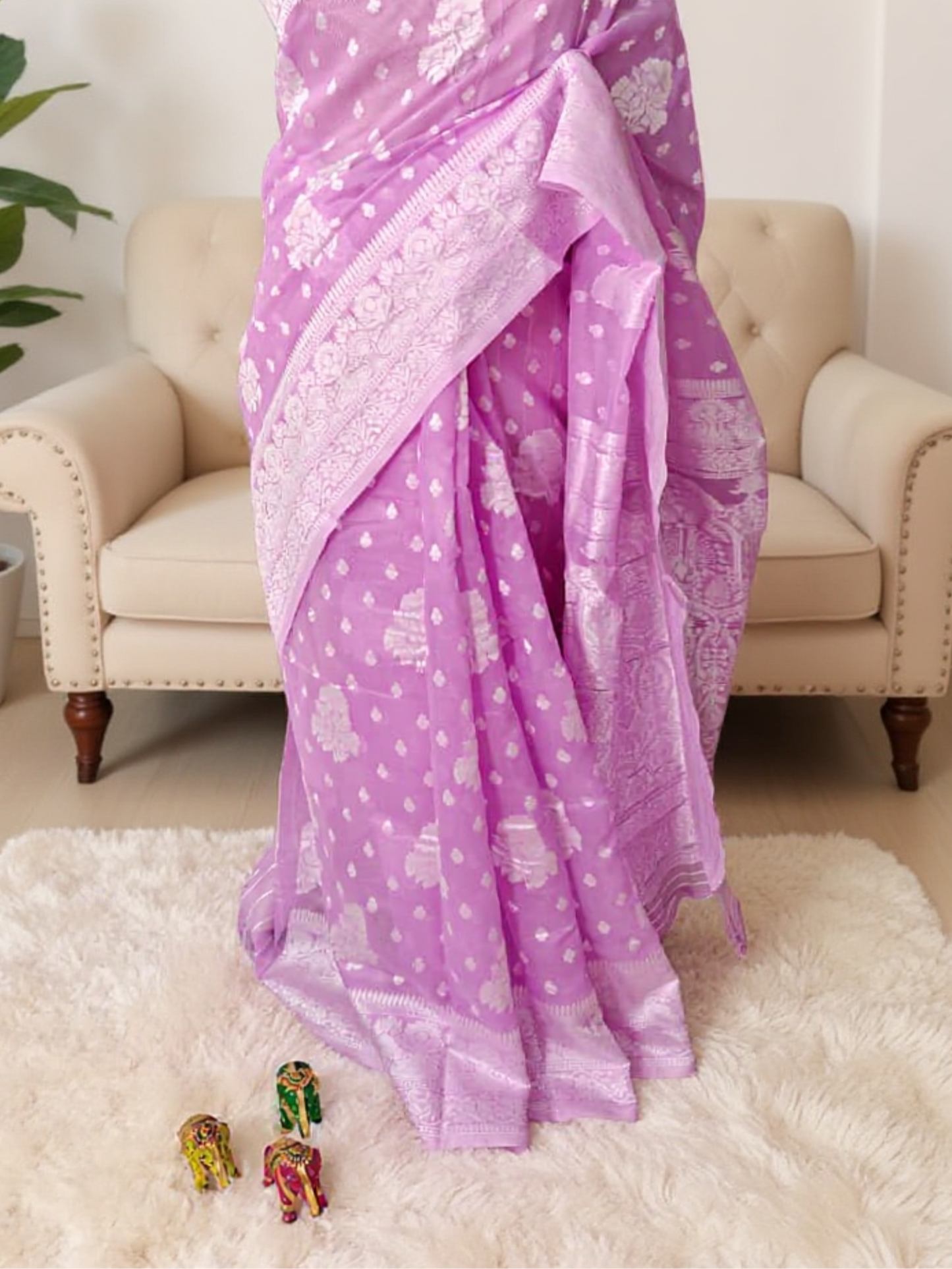 Cotton Saree with All Over Weaving Work