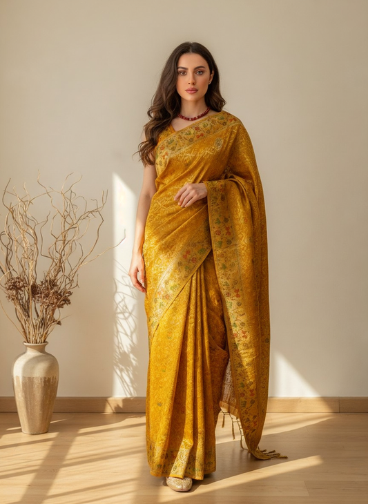 Premium Silk Saree with Sequins Embroidery