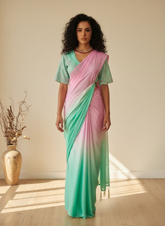 Satin Crepe Saree