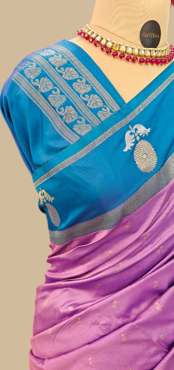 Pink Kanjivaram soft Silk Saree