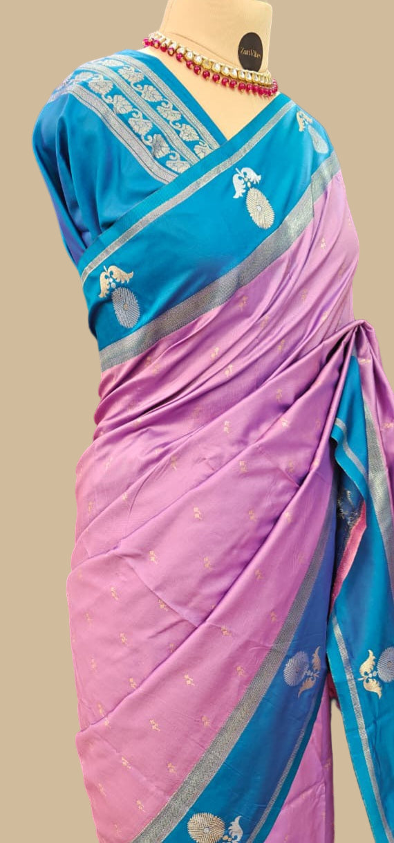 Pink Kanjivaram soft Silk Saree