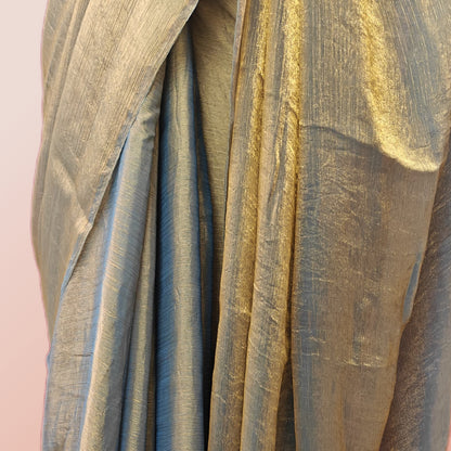 Grey Crush chiffon Silk Saree