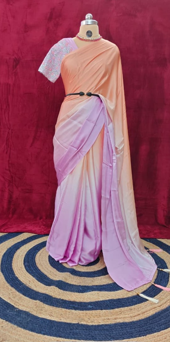 Satin Crepe Saree